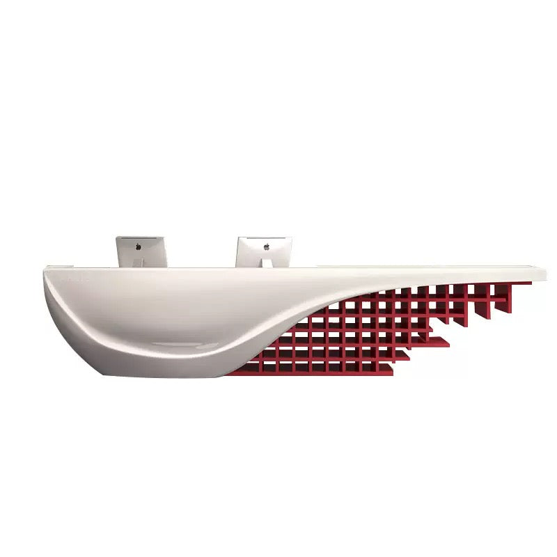 Customizable Reception Desk for Office & Lobby - Modular Front Desk with Logo, Tailored Corporate Design-HIK209