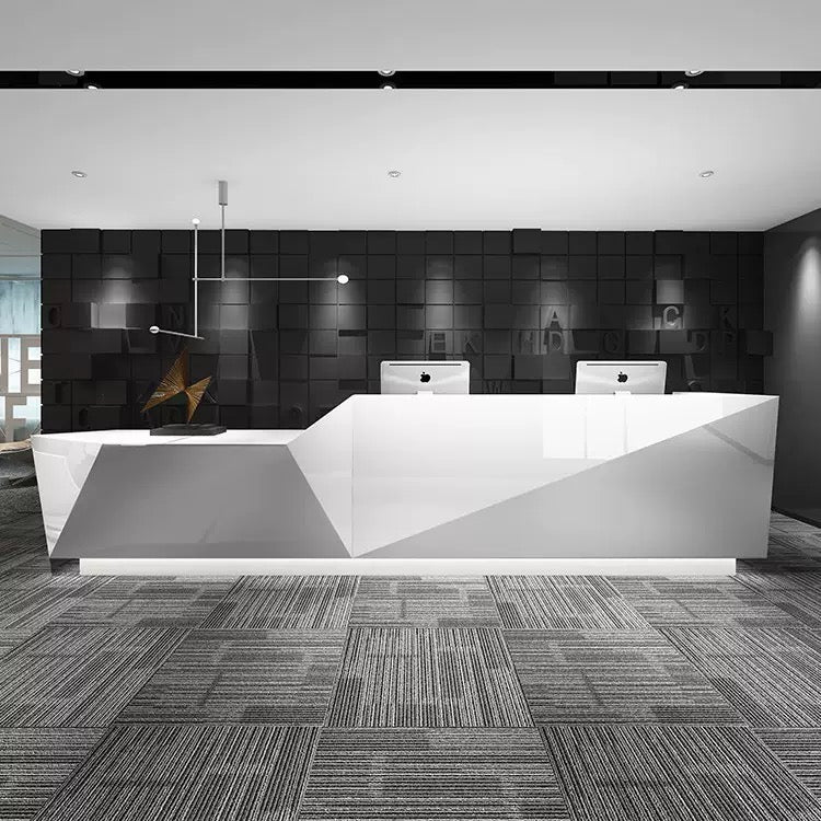 Customizable Reception Desk for Office & Lobby - Modular Front Desk with Logo, Tailored Corporate Design-HIK210