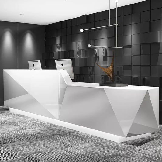 Customizable Reception Desk for Office & Lobby - Modular Front Desk with Logo, Tailored Corporate Design-HIK210