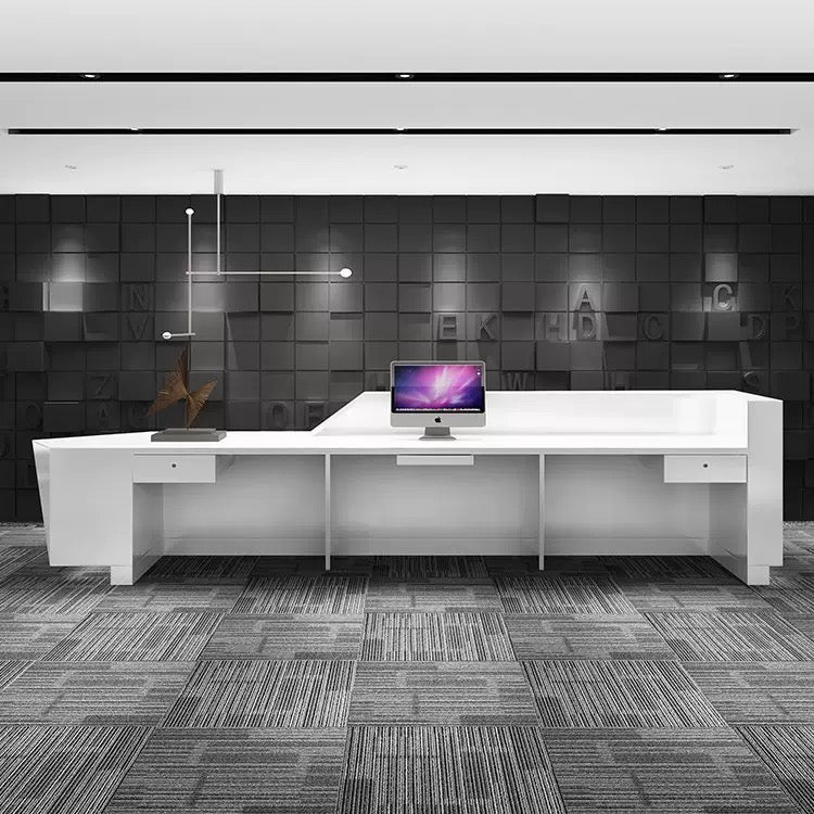 Customizable Reception Desk for Office & Lobby - Modular Front Desk with Logo, Tailored Corporate Design-HIK210