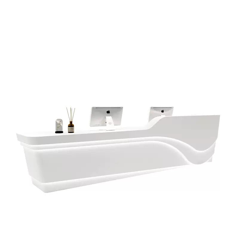 Customizable Reception Desk for Office & Lobby - Modular Front Desk with Logo, Tailored Corporate Design-HIK211