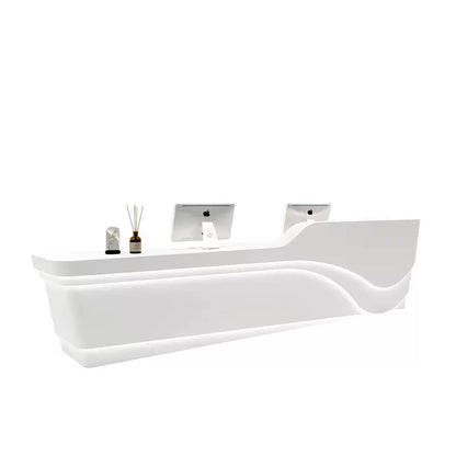 Customizable Reception Desk for Office & Lobby - Modular Front Desk with Logo, Tailored Corporate Design-HIK211