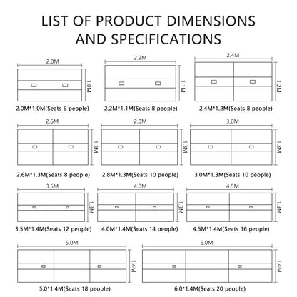 HUB209-Modern Conference Table - Office Meeting & Training Desk for Boardroom, Large Meeting Room