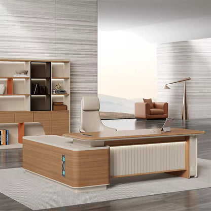 Modern Wooden Office Desk L-shape Furniture Luxury Executive Office Works Manage Table Desk Corner CEO Office Desks-03-B7120