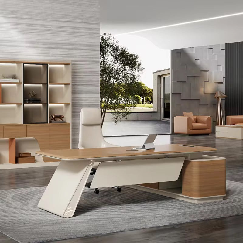 Modern Wooden Office Desk L-shape Furniture Luxury Executive Office Works Manage Table Desk Corner CEO Office Desks-03-B7120