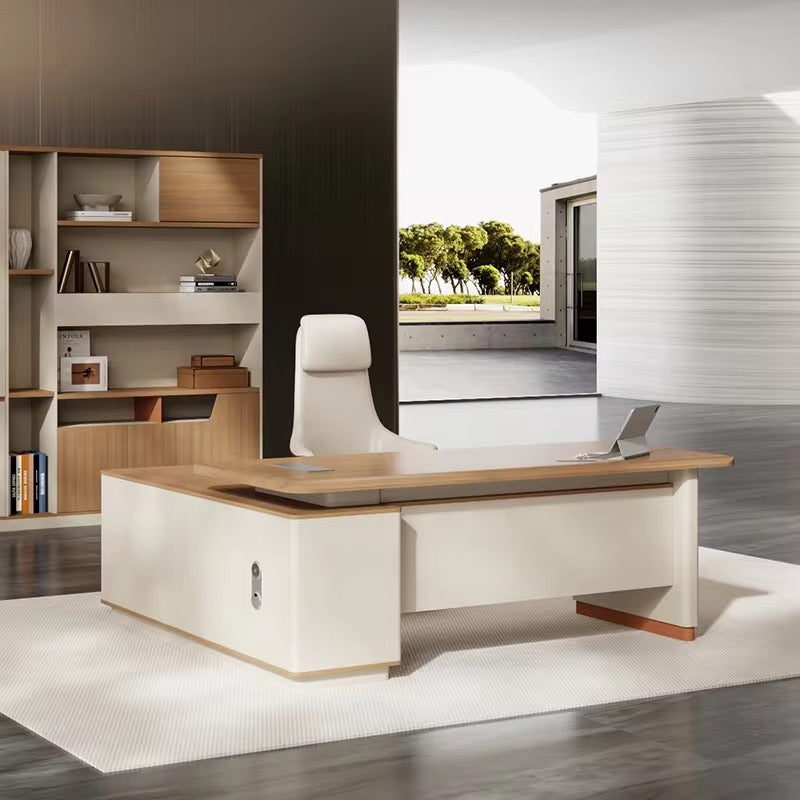 Modern Wooden Office Desk L-shape Furniture Luxury Executive Office Works Manage Table Desk Corner CEO Office Desks-03-B7120