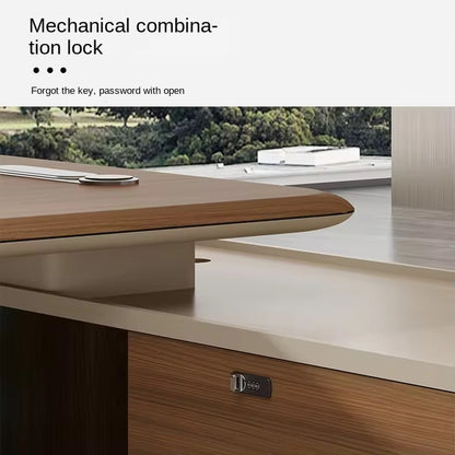 Modern Wooden Office Desk L-shape Furniture Luxury Executive Office Works Manage Table Desk Corner CEO Office Desks-03-B7120