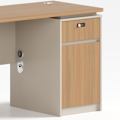 Single Computer Desk Multi-Staff Modular Office Furniture LED Wooden Panel Combination Chair for Modern Luxury Villa Application-03-B1206