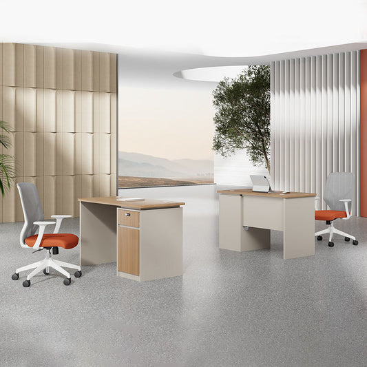 Single Computer Desk Multi-Staff Modular Office Furniture LED Wooden Panel Combination Chair for Modern Luxury Villa Application-03-B1206