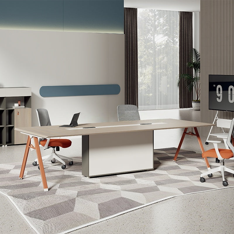 Council Boardroom Negotiating Luxury Large Meeting Table Office Quadrate Conference Funirure Desk With Power Outlet-02-H1120