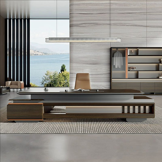 Modern Italian Business-style Office Furniture, Luxurious Executive Desks, High-quality Manager Desks and President Desks-16-B3120