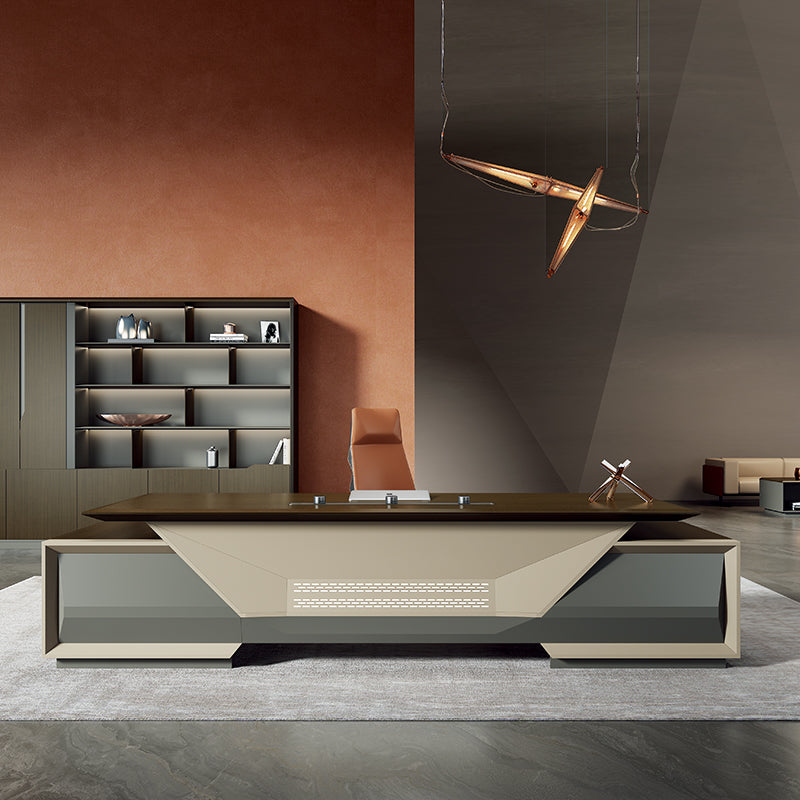 L-shape Modern Office Furniture Mdf Melamine Wooden Manager/CEO Executive Office Desk-35-B5124