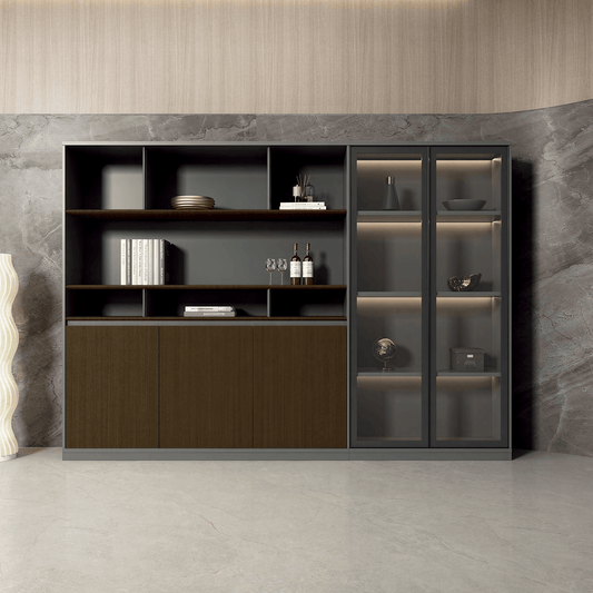 Factory Furniture Cabinet Office Creative Office Storage Cabinet Manufacturing Home Office Wooden Book Cabinet-35-S6220