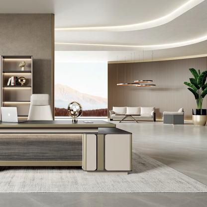 Modern Large Computer Boss/CEO Desk with Drawer Storage Wooden Commercial Furniture Office Table Desk-05-9824