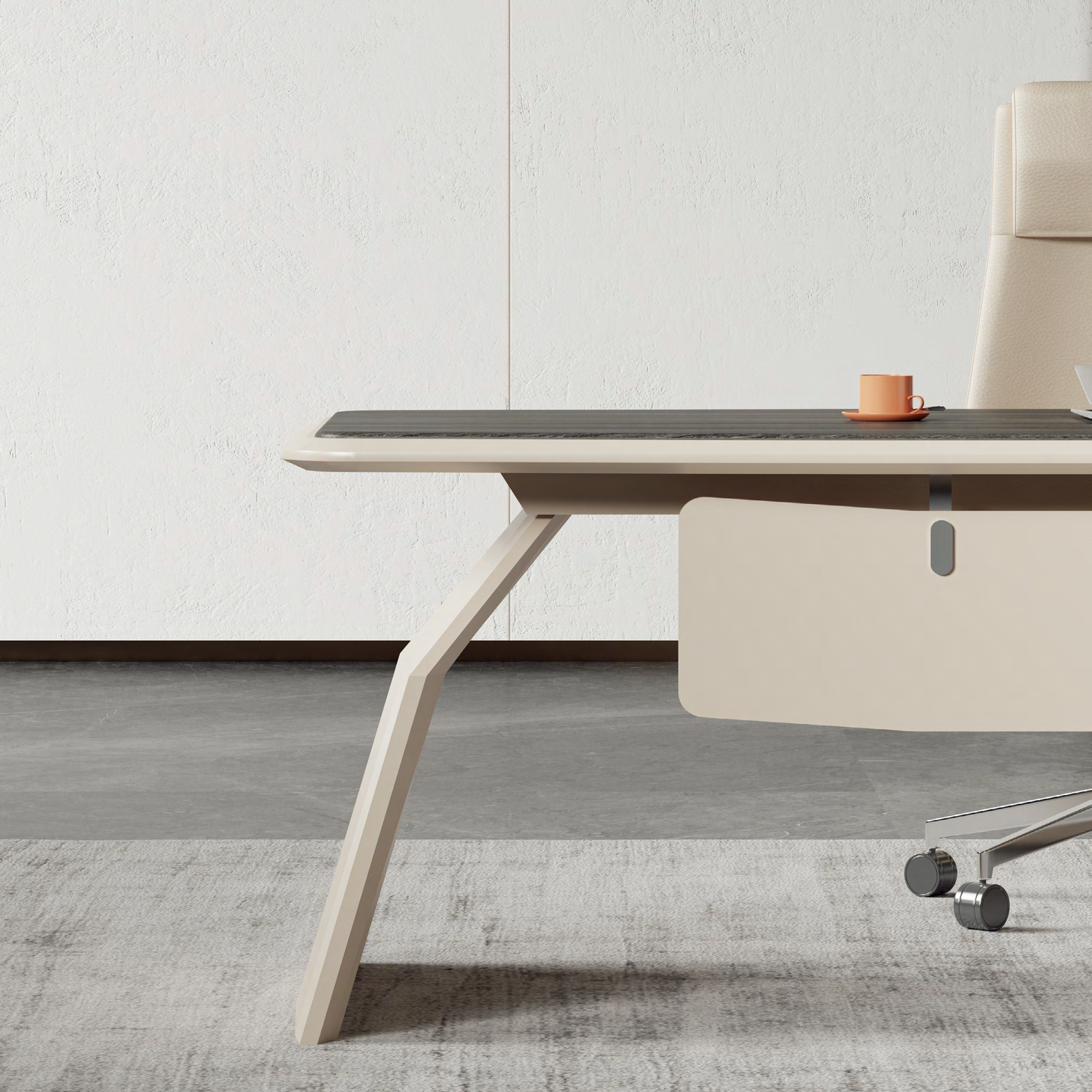 Modern Large Computer Boss Desk with Drawer Storage Wooden Commercial Furniture Office Table L-Shaped Desk-05-9924