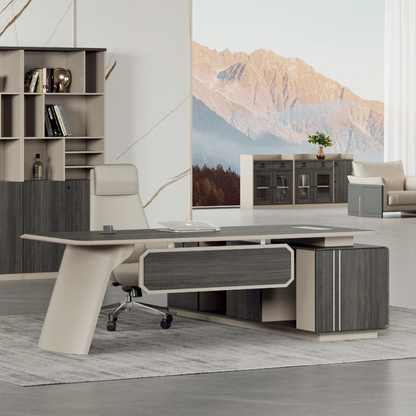 Modern Large Computer Manager/Boss/CEO Desk with Drawer Storage Wooden Commercial Furniture Office Table L-Shaped Desk-05-9316