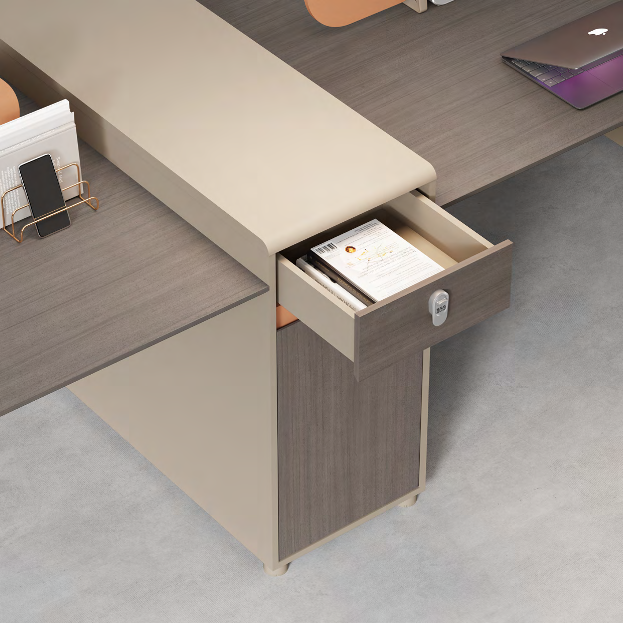 Linkable Staff Desk | Modular Straight Table, Freely Combined Team Workstation-18-Z2421