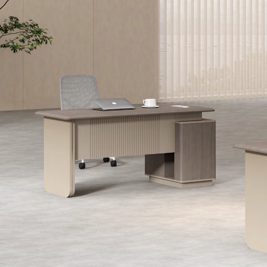 Hidden Cable Management/staff Desk | Wire-Free Desktop, Clean Office Essential